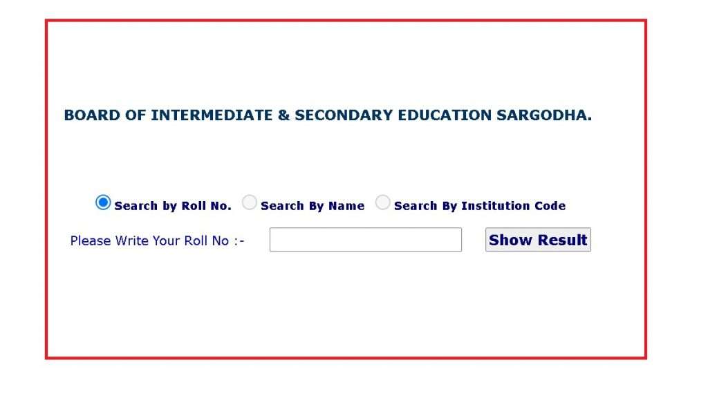 BISE Sargodha Board 11th Class Result 2023