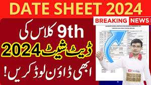 BISE DI Khan Board 9th class date sheet 2024